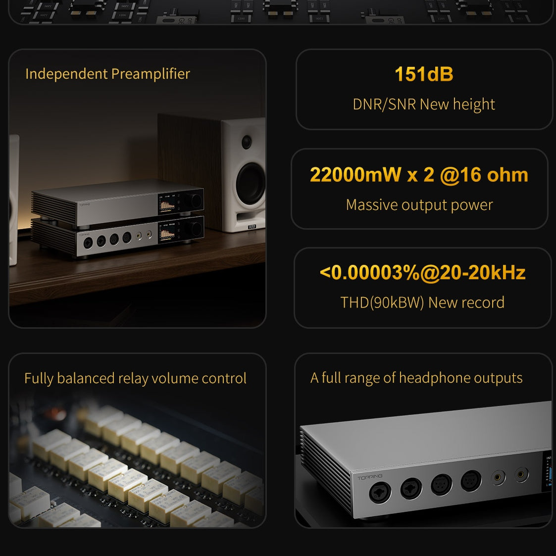 TOPPING A900 Ultra-Flagship Headphone Amplifier