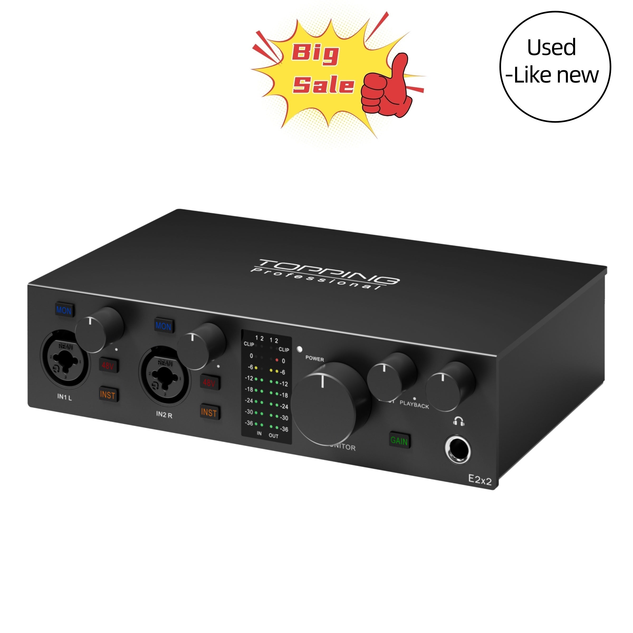 TOPPING E2X2 USB Audio Interface(Used-Like New)