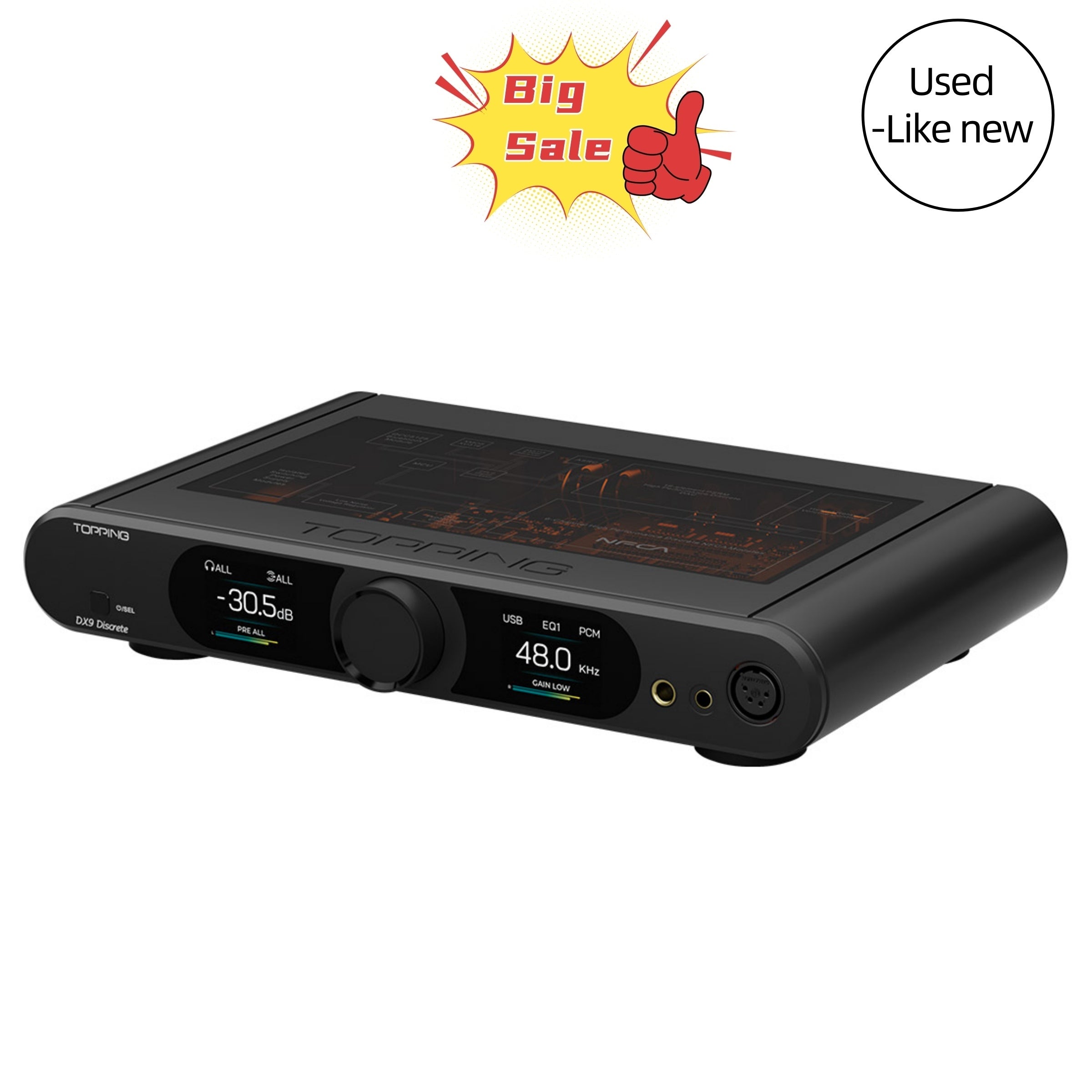 TOPPING DX9 Discrete Fully Balanced 1-Bit DAC & Headphone Amplifier（Used-Like New）