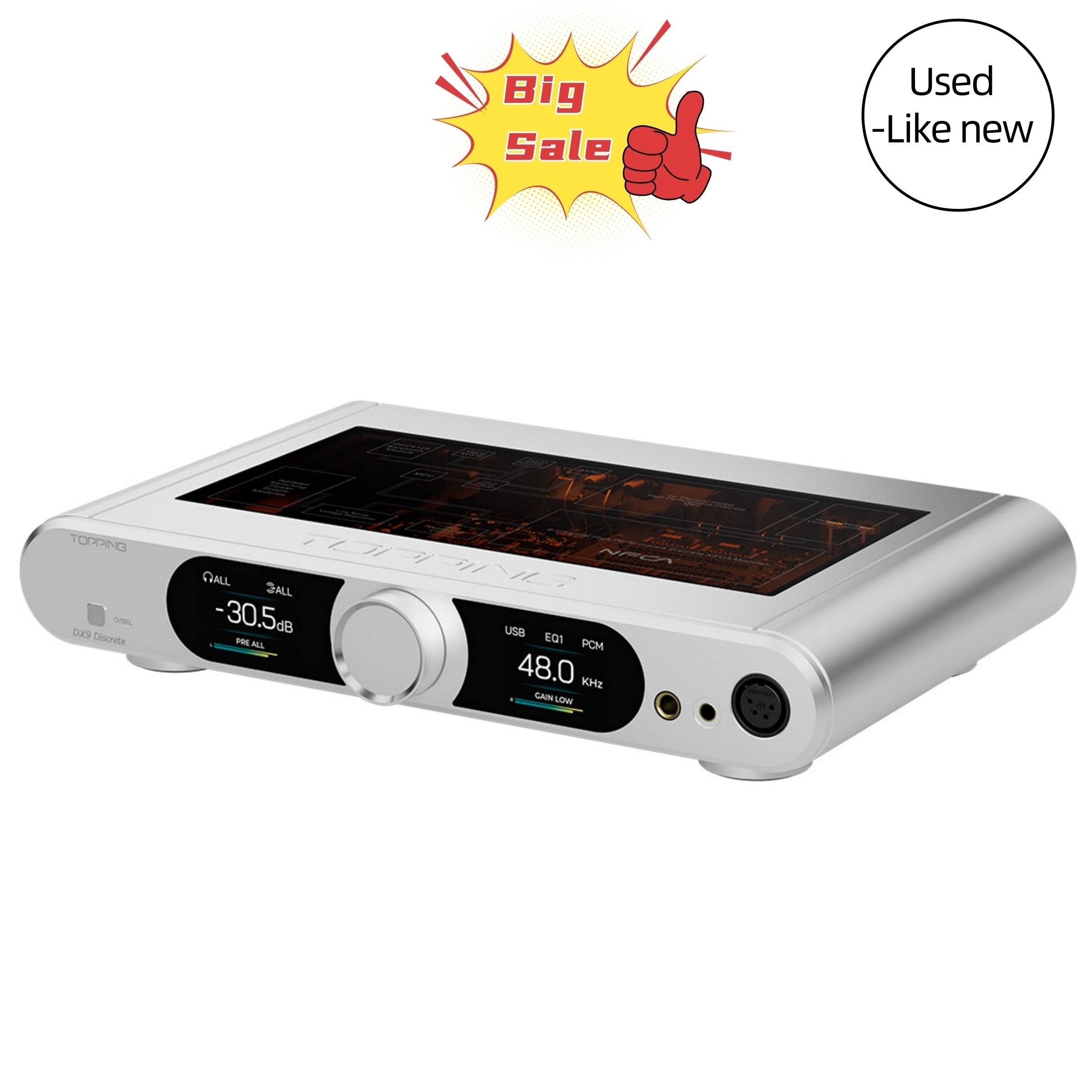 TOPPING DX9 Discrete Fully Balanced 1-Bit DAC & Headphone Amplifier（Used-Like New）