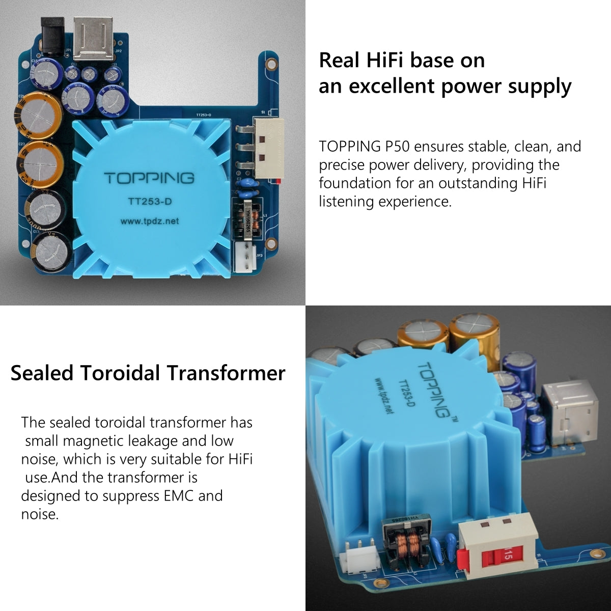 TOPPING P50 Linear Power Supply for HiFi Audio